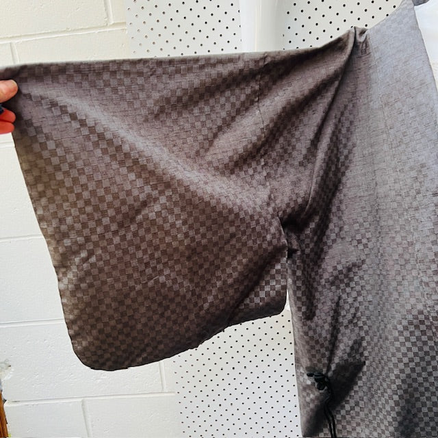 vintage / grey kimono hanten / one size (3895305215262037817)