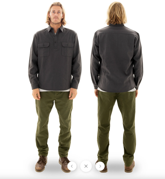 NEED ESSENTIALS / grey wool pullover shirt / s (3895377456349175853)