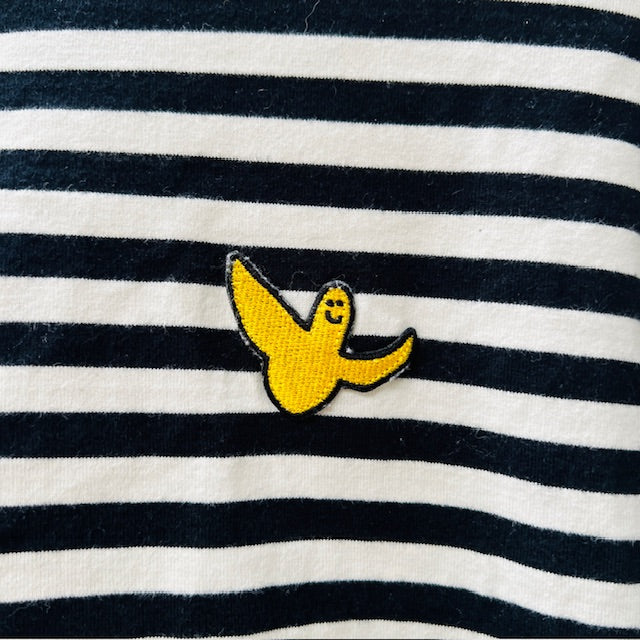 MARK GONZALES / logo striped longsleeved shirt / m (3895387174800763926)