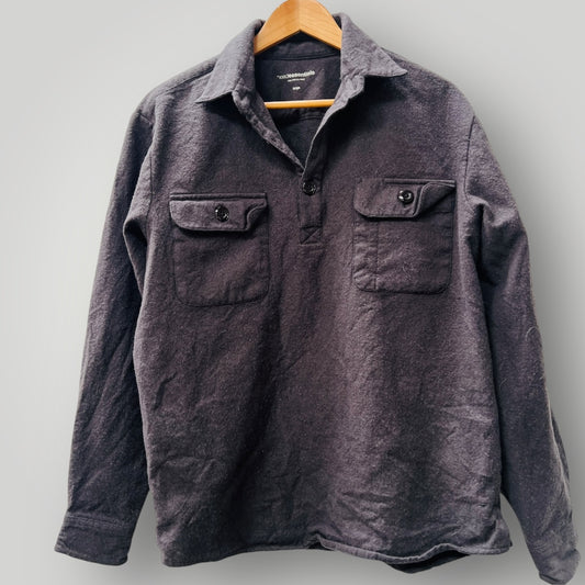NEED ESSENTIALS / grey wool pullover shirt / s (3895390317423320145)