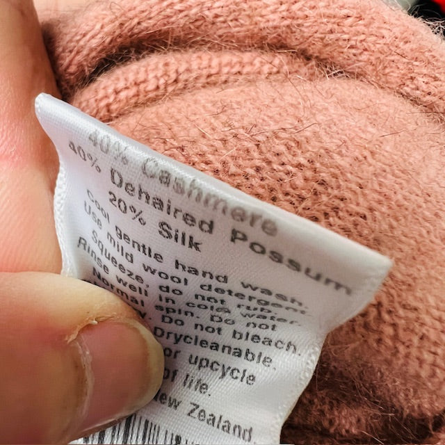 UNTOUCHED WORLD / 'kapua' cashmere possum silk poncho / soft peach (3895477939916413202)