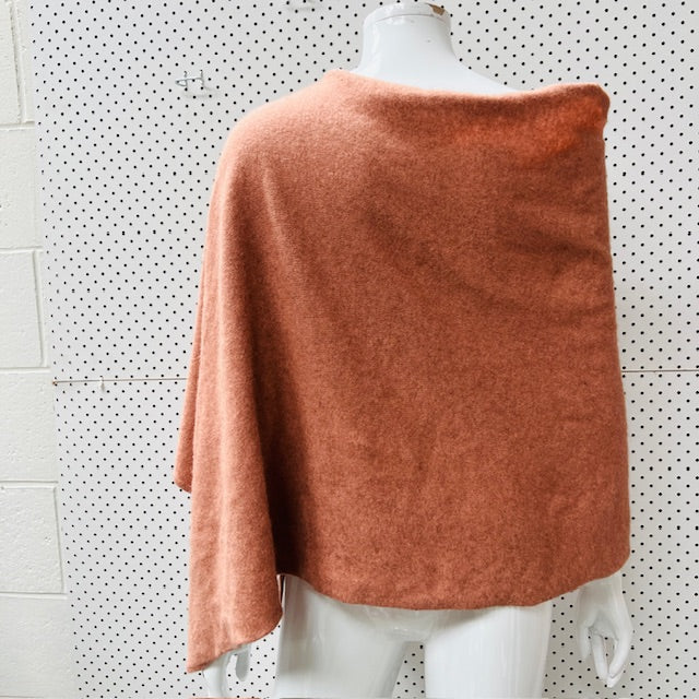 UNTOUCHED WORLD / 'kapua' cashmere possum silk poncho / soft peach (3895477952275866432)