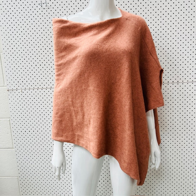 UNTOUCHED WORLD / 'kapua' cashmere possum silk poncho / soft peach (3895477960465625352)