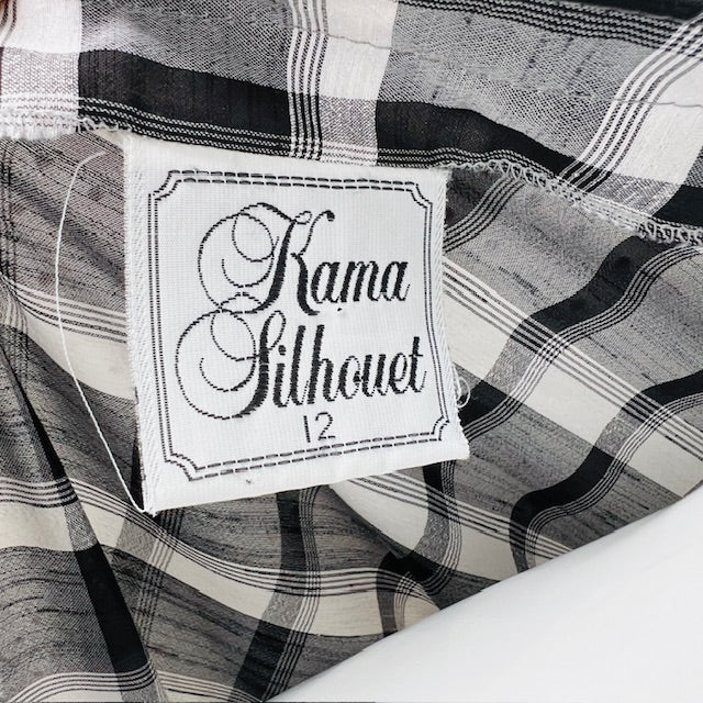 1980s nz vintage / KAMA SILHOUET / plaid dress / 12 (3895478065635202279)