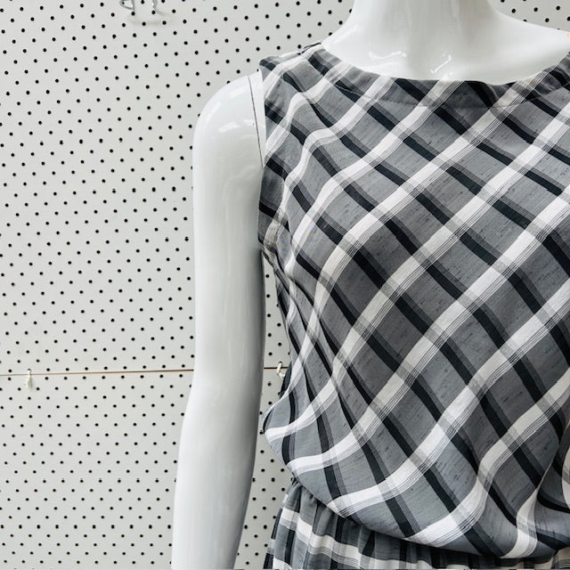 1980s nz vintage / KAMA SILHOUET / plaid dress / 12 (3895478075424256419)