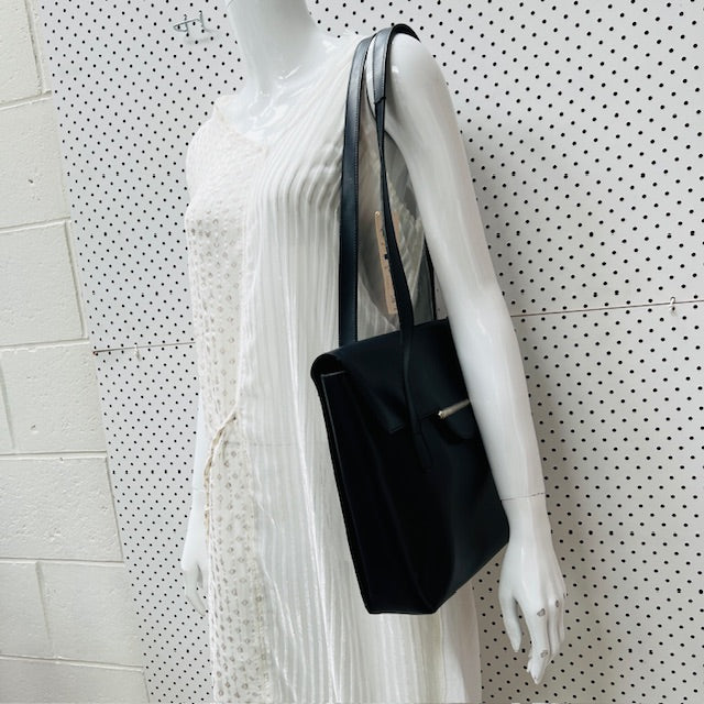 vintage / blue leather handbag / new with tags / $399rrp (3895478164746296103)