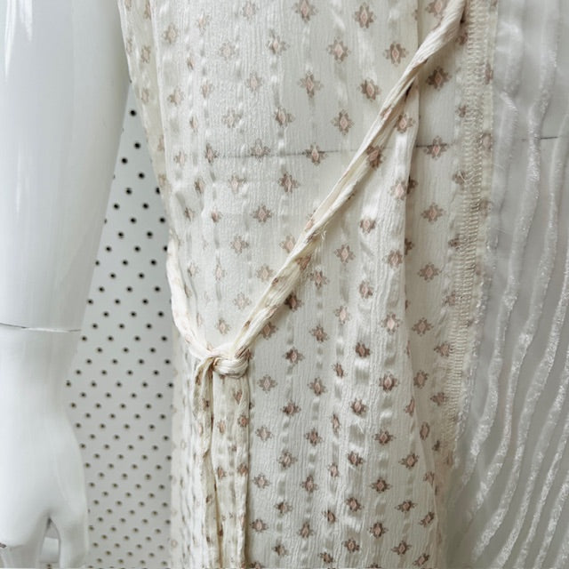 NOM*D / white silk mixed dress / s (3895478173585177630)