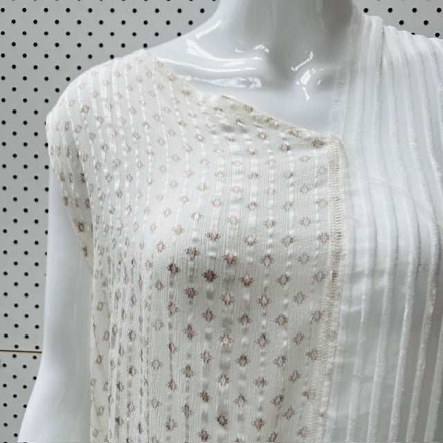 NOM*D / white silk mixed dress / s (3895478177916174689)