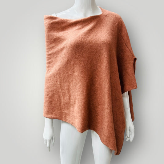 UNTOUCHED WORLD / 'kapua' cashmere possum silk poncho / soft peach (3895478362003374516)