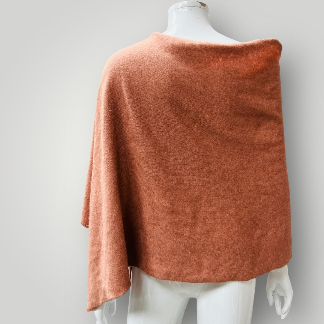 UNTOUCHED WORLD / 'kapua' cashmere possum silk poncho / soft peach (3895478364828377779)