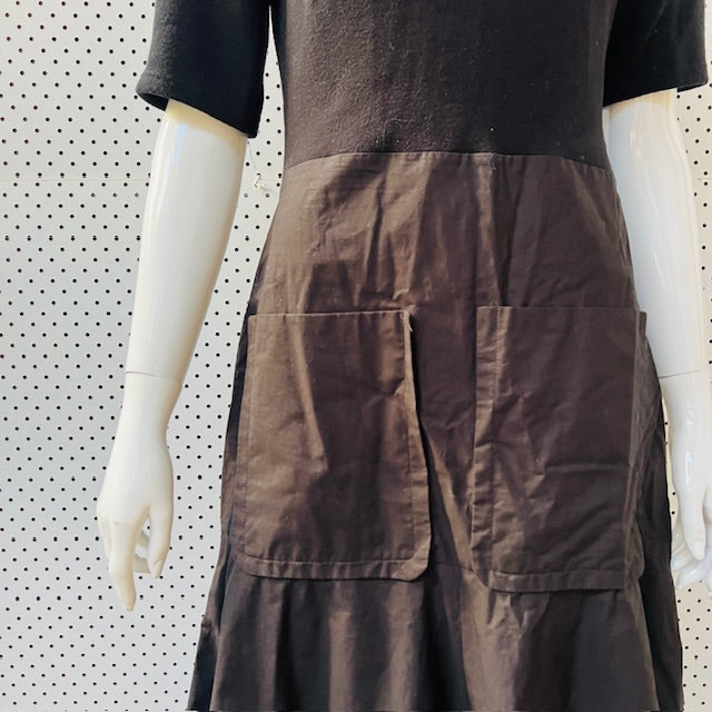 ZARA / dress with fitted top and flared skirt / m (3895559216005585527)