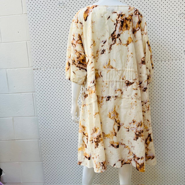 ZARA / dress with fitted top and flared skirt / m (3895559227862201967)
