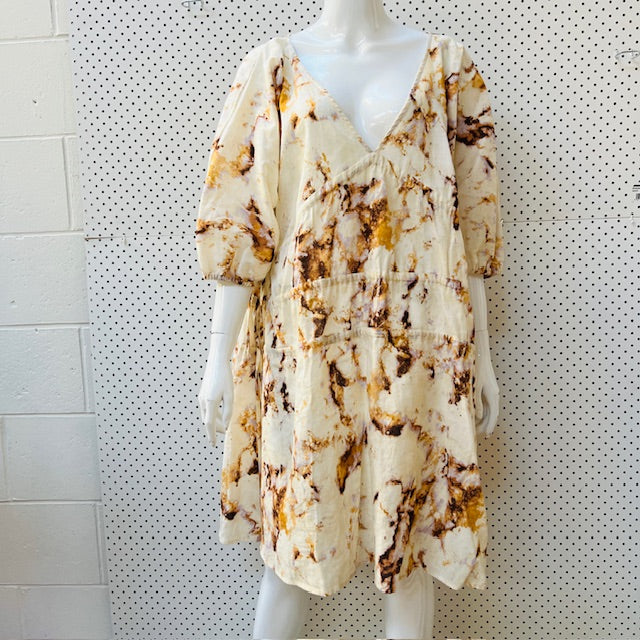 ZARA / dress with fitted top and flared skirt / m (3895559233128516265)