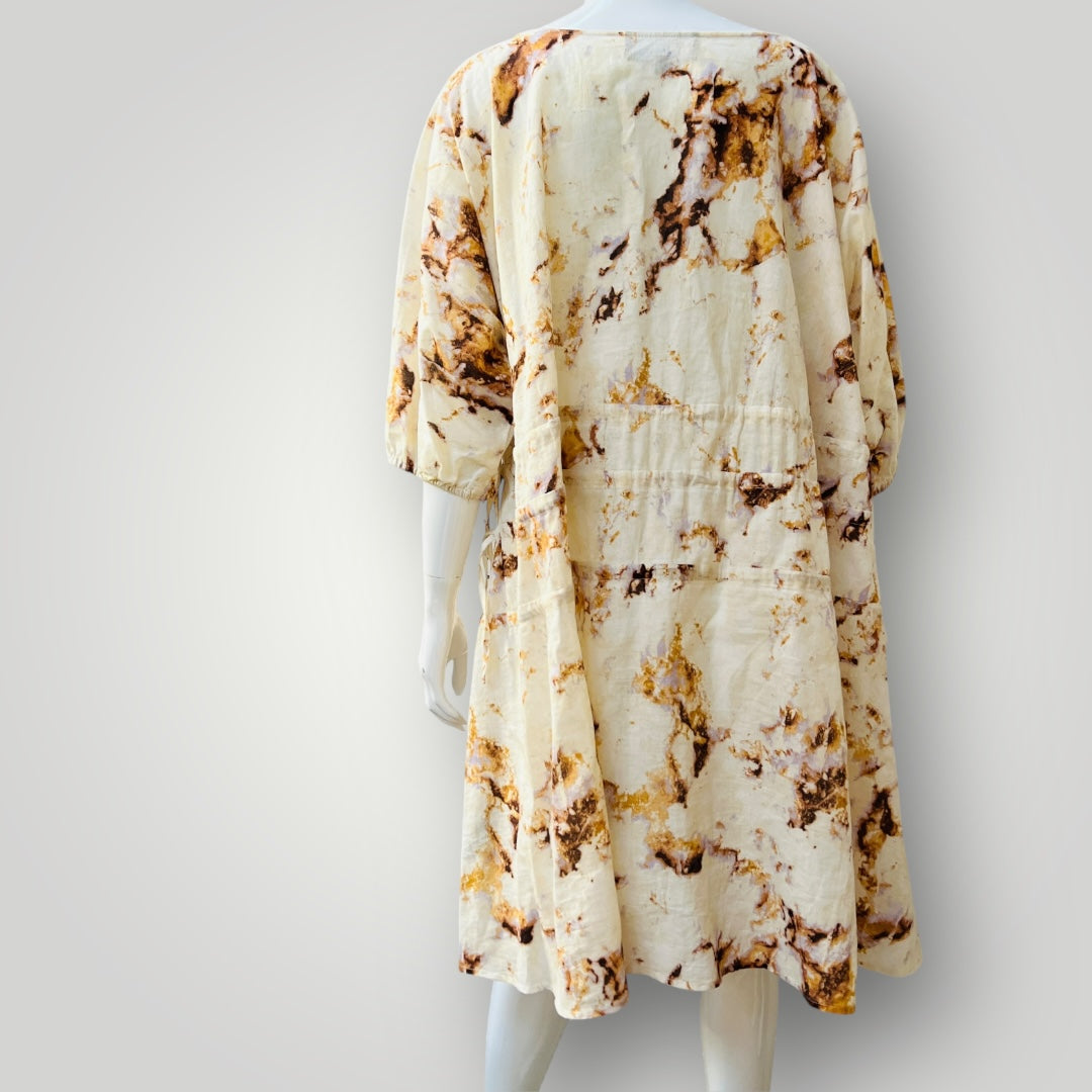 ZARA / dress with fitted top and flared skirt / m (3895559521074135792)