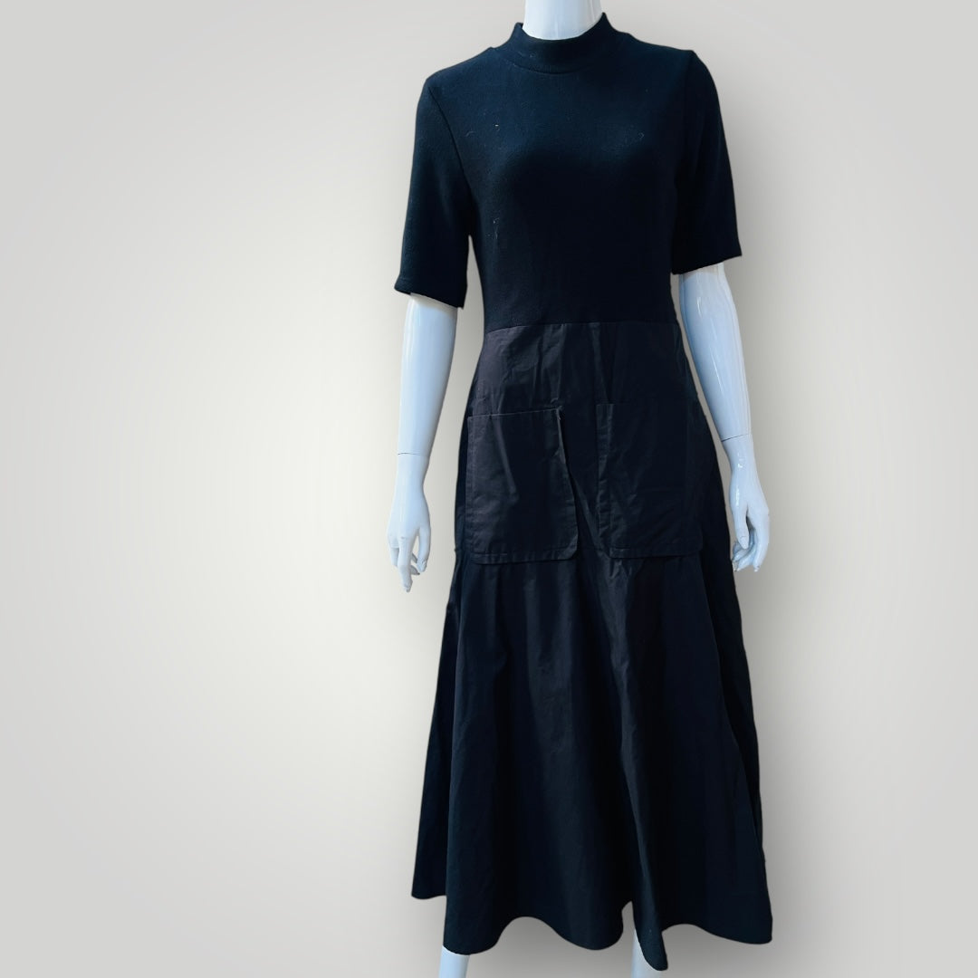 ZARA / dress with fitted top and flared skirt / m (3895559522937239057)