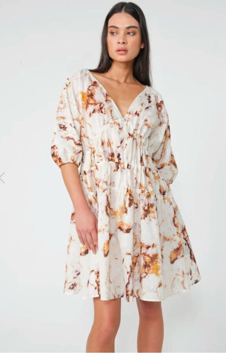 ZARA / dress with fitted top and flared skirt / m (3895563133331654514)