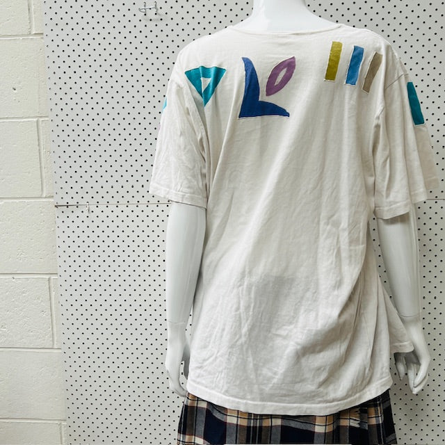 1990s aussie vintage / VORSA / handpainted tee / L (3895653184108260831)