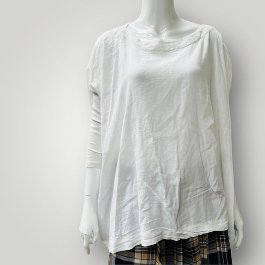 C REED / MINX / oversized crisp white top / free size (3895653503853128373)
