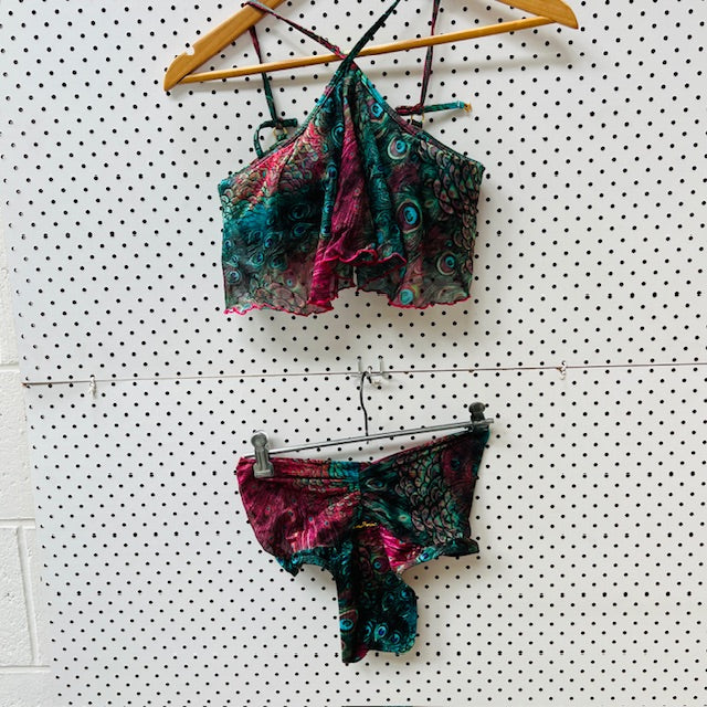 LUA MORENA / peacock coloured bikini / s/m / made in brazil (3896001322120417384)