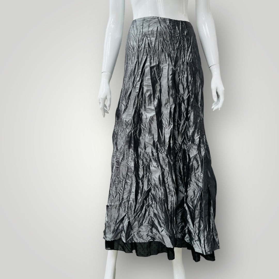 GRACE HILL / silver maxi skirt / 16 (3896076105647290353)