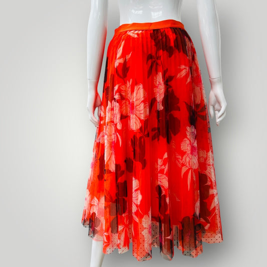 GRACE HILL / orange tulle skirt / 10 (3896076114058311871)