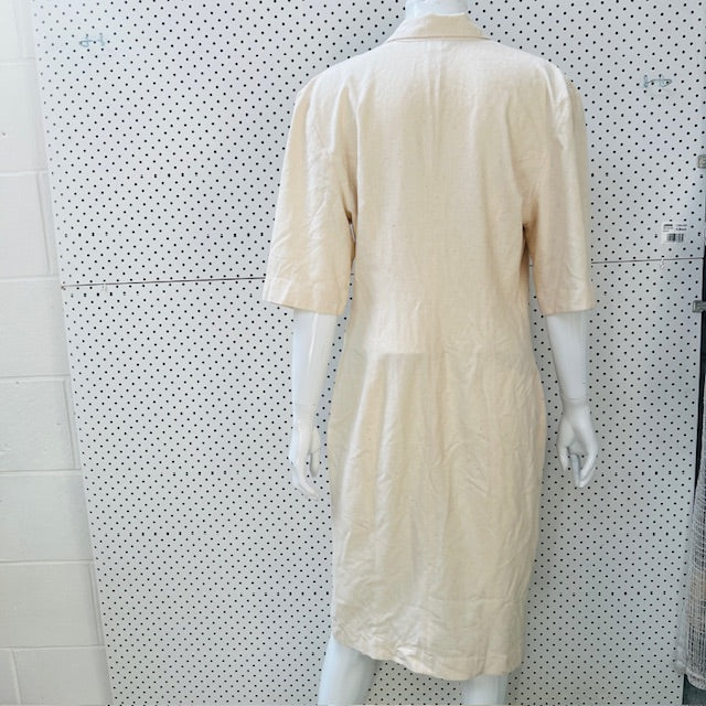 1990s nz vintage / CHARADE / pure silk utility dress / 10 / made in nz (3896160725826111588)