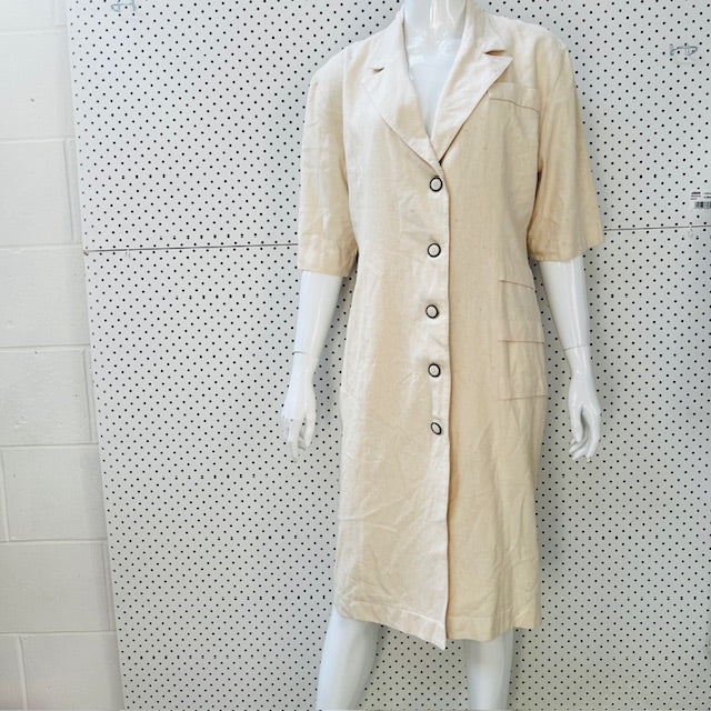 1990s nz vintage / CHARADE / pure silk utility dress / 10 / made in nz (3896160730414657487)