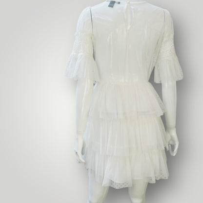 FOREVER 21 / sheer tulle dress in white / s (3896160937790532885)