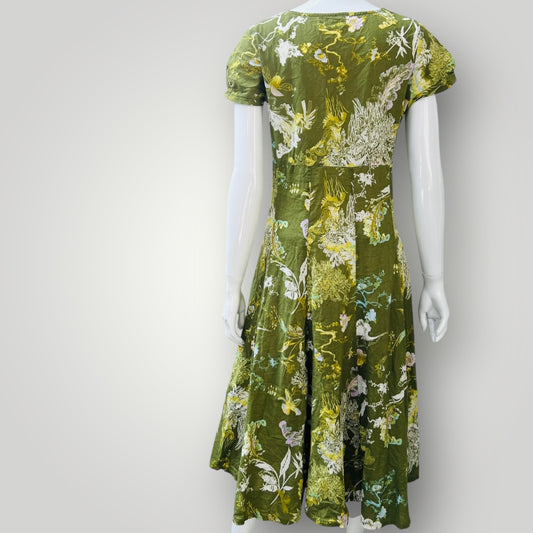 1990s nz vintage / TRELISE COOPER / green floral dress / s (3896160948435734750)