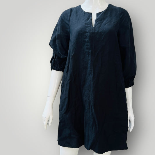 TRENERY / black linen dress / 10 (3896160953131128256)