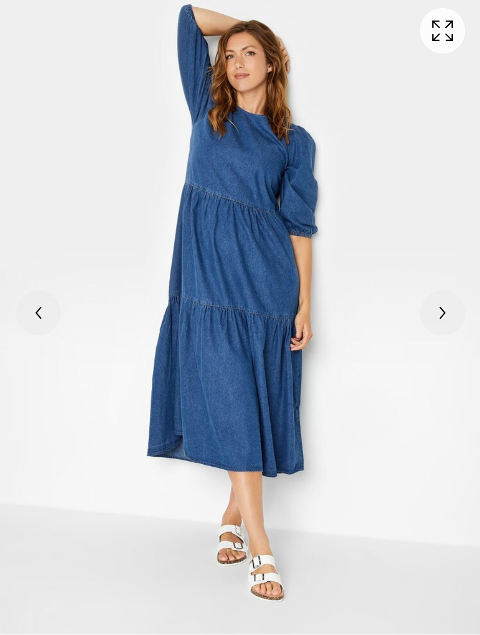 tiered denim dress / m / next? (3896244345099255075)