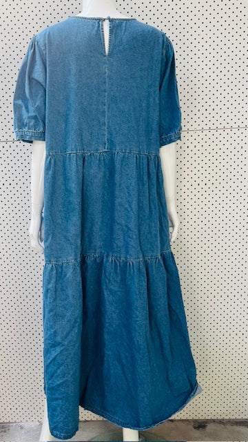 tiered denim dress / m / next? (3896244585079492586)