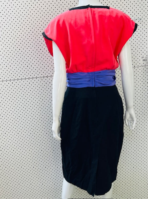 1980s vintage / LIMITED EDITION anthea crawford / watermelon party dress / s (3896245982971728398)