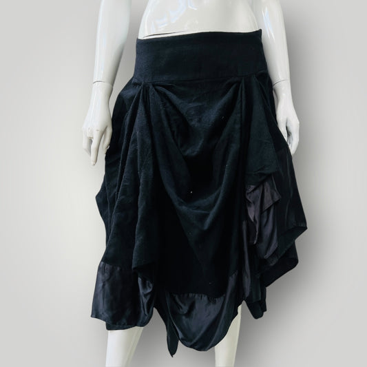 1990s nz vintage / TRELISE COOPER / ruched wool skirt / s (3896606013914613671)