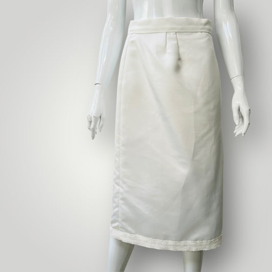 vintage / silk satin bridal type skirt / m (3896606017708260044)