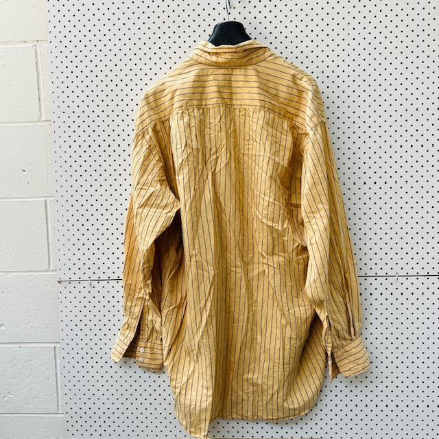 1990s british vintage / VOYAGE fulham road / cotton shirt / made england / XXL (3896695214368575687)