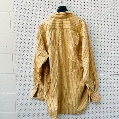 1990s british vintage / VOYAGE fulham road / cotton shirt / made england / XXL (3896695214368575687)