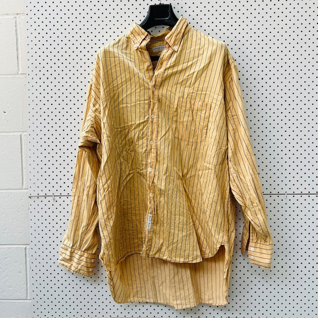 1990s british vintage / VOYAGE fulham road / cotton shirt / made england / XXL (3896695220790517558)
