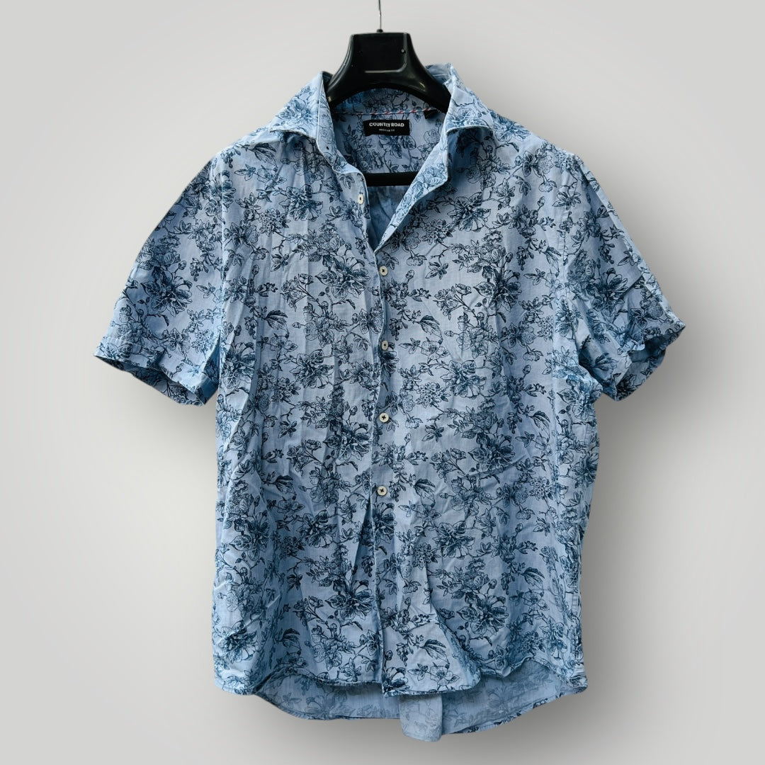 COUNTRY ROAD / shortsleeved shirt with floral pattern / XL (3896696241073557317)