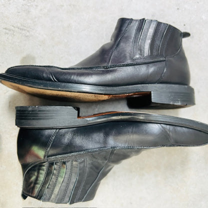 AQUILA / square toed leather pull on ankle boots / 41 (3897132988902276758)