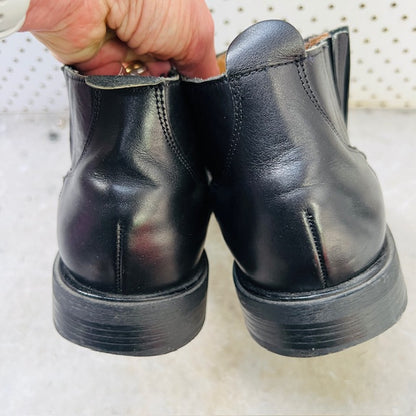 AQUILA / square toed leather pull on ankle boots / 41 (3897132995396033146)