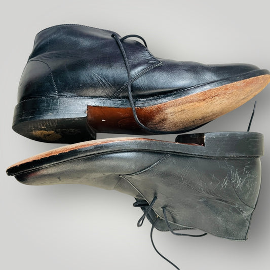 HARRYKSON LONDON / black leather desert boots / 43 (3897133330025022766)