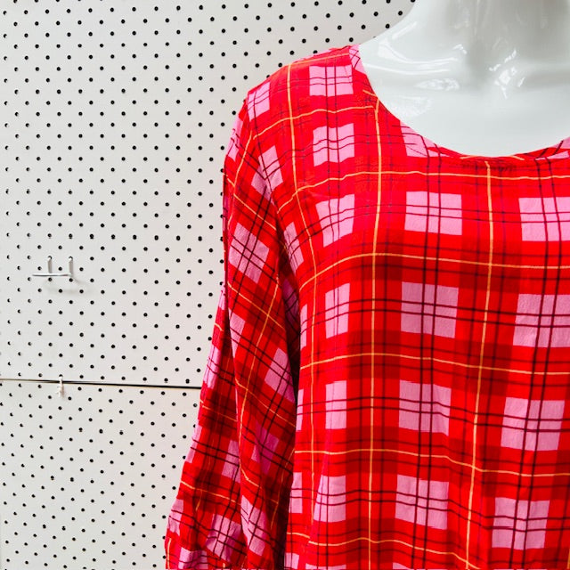 BRIARWOOD / aja red tartan dress / L (3897210653872375285)