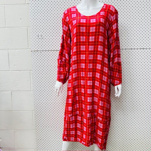 BRIARWOOD / aja red tartan dress / L (3897210658223021259)