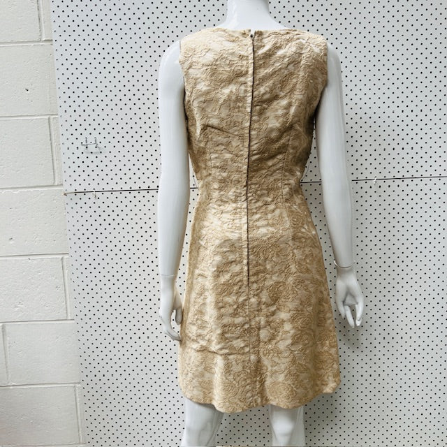 1960s vintage / WINTON / gold brocade dress / s (3897210669887330893)