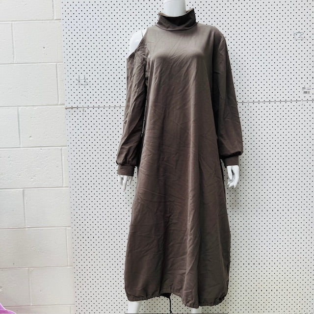 REPERTOIRE / khaki maxi dress / 14 / made in nz (3897210696388022623)