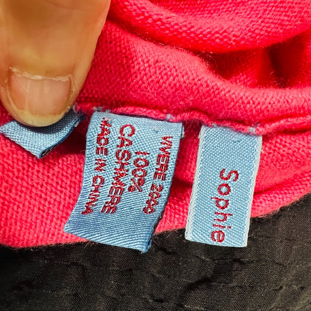 SOPHIE BOXER / bright pink cashmere cardigan / s (3897210753422856259)