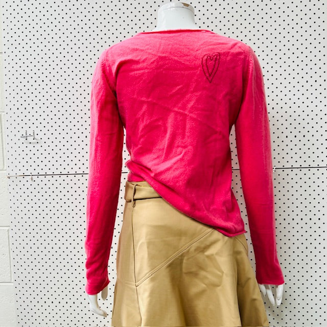 SOPHIE BOXER / bright pink cashmere cardigan / s (3897210762567623648)