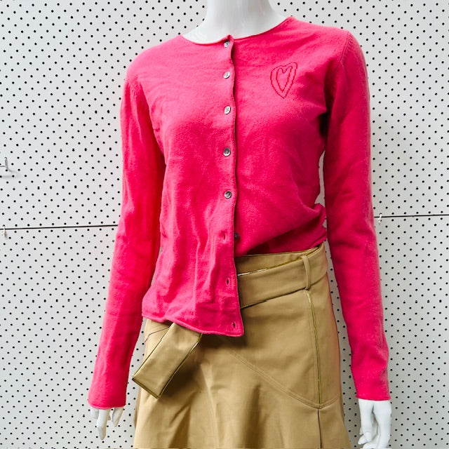 SOPHIE BOXER / bright pink cashmere cardigan / s (3897210765932050335)