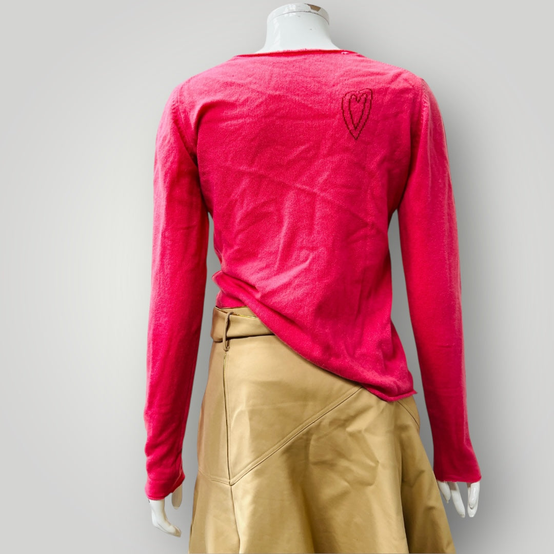 SOPHIE BOXER / bright pink cashmere cardigan / s (3897210896228499144)